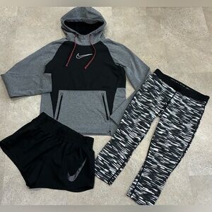 Womens NIKE Hoodie Sweatshirt..Athletic Shorts & Leggings, sz Small